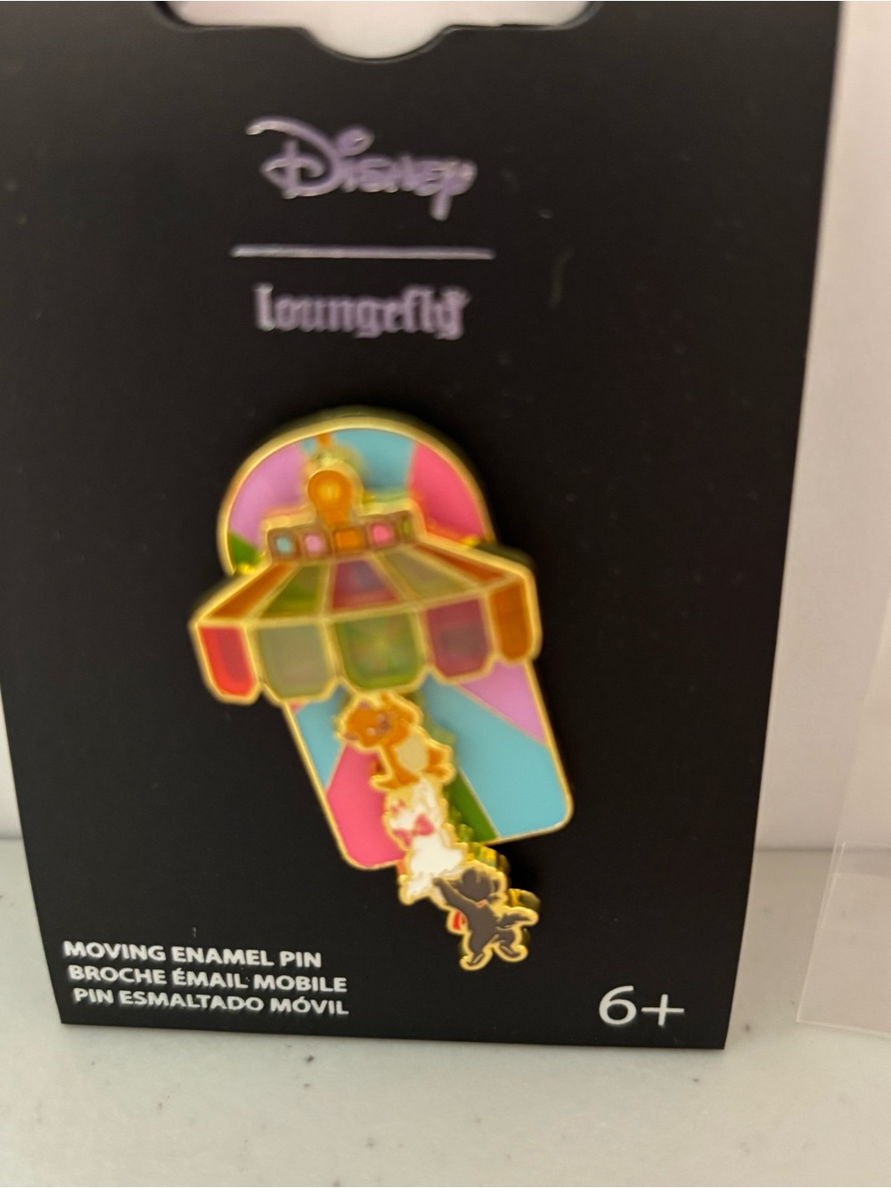 Disney Loungefly Carousel Moving Enamel Pin - Pastel Rainbow. Xaristocrats swing